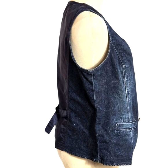 DG2 Diane Gilman Vintage Dark Wash Denim Vest - Picture 5 of 7